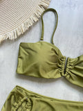 Shiny Sparkling U Shaped Female Swimsuit High Waist Bikini Women Swimwear Two-pieces Bikini Set Pool Bathing Suit Swim Beachwear