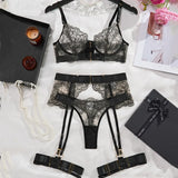 Two-piece Women's Set G-string Transparent Underwear Lolita Romantic Lingeries Set Sexy Bra and Panties Sets Lingerie for Woman