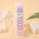 10Pcs Flowers Bows Hair Clip Set for Baby Girls Toddler Winter Printing Hairpin Mini Cotton Lace Handmade Kids Hair Accessories
