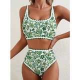 New Sexy Bikinis Print Swimsuits Women's Swimwear Push Up Female Beach Swim Wear Bathing Suits High Waist Bikini Set Pool Bather