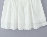 White Lace Dress Women Strapless Sleeveless Short Summer Dress Corset Cotton Mini Beach Casual Vestidos Party Dress 2025