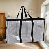 Large Capacity Quilt Storage Bag - Foldable Waterproof Organizer with Clear Panel for Easy Identification, Double Zipper Closure