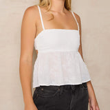 Women's Summer Fashion Slim Camisole Floral Jacquard Spaghetti Strap Back Cutout Tank Tops Streetwear