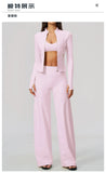3 PCS Yoga Sets Women Long Sleeve Zipper Slim Jacket+sports Bra+high Waist Flare Pants Fitness Suits Gym Exercise Athletic Wear
