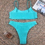 Sexy Wrinkled Butterfly Printed Bikini Female Swimsuit Women Swimwear Two-Pieces Bikini Set Bather Bathing Suit Swim Lady V713