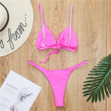 New Sexy Mini Bikini Female Swimsuit Women Swimwear Two-Pieces Bikini Set Sequins Padded Bather Bathing Suit Swim Lady V2043P