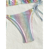 Colorful Snake Skin Halter Strappy Bikini Female Swimsuit Women Swimwear Two-pieces Bikini set Bather Bathing Suit Swim V5822