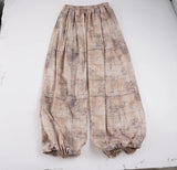 Low-waisted, loose-fitting, wide-slip casual trousers, lightweight woven trousers