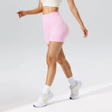 Women Pink Yoga Shorts Sportswear Woman Gym High Waist Sports Shorts Fitness Running Activewear Tummy Control Workout Leggings