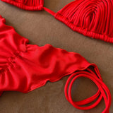 New Bandage Stripes Brazilian Bikini Swimwear Women's Swimsuit Two Piece Set Female Sexy Lace up Mujer Beachwear Summer