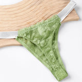 3 Pcs Plus Size Womens Sexy Lace Thongs Breathable and Comfortable Stretch Underwear Lace-Trimmed Designs with Elegant