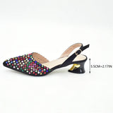 Doershow charming Shoes And Bag Matching Set With silver Hot Selling Women Italian Shoes And Bag Set For Party Wedding!  HAB1-9