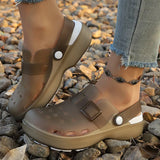 Jelly Color Platform Clogs Sandals Women 2026 Summer Thick Bottom Non Slip Beach Sandles Woman Breathable Slip On Garden Shoes