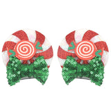 Christmas 2.8"Mouse Ears Hair Clips For Children Sequins Bow Hairpins Girls Festival Party DIY Hair Accessories