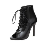 NASBAVI Fashion Summer Jazz Dance Shoes Peep Toe Ankle Boots for Women Sexy High Heels Lace-up Sandals Female Large Size 45