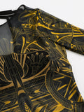 2026 Printed Mesh Swimsuit One Piece & Beach Dress Long Sleeves Swimwear Women Bathing Swimming Swim Suit Padded Beachwear