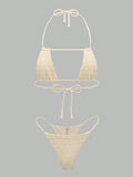 4 Pieces Triangle Halter String Bikini 2026 Tops & Skirt Swimwear Female Sexy Swimsuit Women Bathers Bathing Swimming Swim Suit