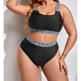 0XL - 4XL Splicing Bikini Large Size Swimwear Plus Size Women Swimsuit Female Two-pieces Bikini set Bather Bathing Suit K3785