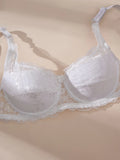 2Pcs/Set Lace Bra for Women Sexy Underwire Push-Up Bra Breathable Mesh Thin Soft Lingerie Adjustable No Lining Women's Bra