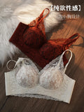 Tight Fit French Lace Bra for Small Bust - Comfort Lift Anti Sagging, Sexy Lace Back & Thin Strap Lingerie MOYISU Sexy Bras AB