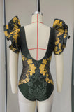 2026 New Swimsuit High-End Design 2Pcs Floral Print Ruffle Slimming Holiday Sexy Hot Spring One Piece Swimsuit for Women