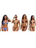 2026 Summer Women's Bikini Set Striped Dots Halter Bra with Side Tie-ups Bead Briefs 2 Piece Swimsuits Female Bathing Suits