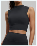 Women's Yoga Tank Top Highly Stretchy, Slightly High-Neck Sports Bra with Built-In Cups Lifts and Shapes The Bust Sexy Fitness