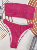2025 Sexy Bandeau Strapless Wrinkled Bikini Women Swimwear Female Swimsuit Two-pieces Bikini set Bather Bathing Suit Swim Lady