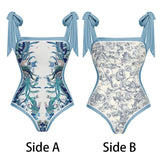 2026 High Quality Double-sided Printed Push Up Women Bikini Set Printed Strappy Bandage Swimwear Brazilian Biquini Bathing Suit