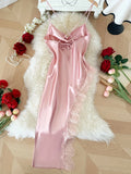Sexy Lace Patchwork Pajamas Comfortable And Casual Long And Comfortable Women's Nightgown