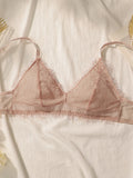 Women's Sexy Embroidered Lace Underwear Set with Triangular Cup No Steel Ring Push Up Close fitting Bra Set YS2920