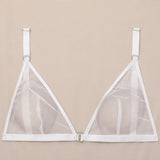 Toucheart Sexy Lingerie for Women Solid Color Mesh See-through Women's Plunge Underwear Suit Sexy Garters Lingerie 4-piece Set