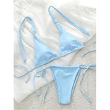 Sexy 11 Color Halter Mini Micro Thong Bikini Female Swimsuit Women Swimwear Two-pieces Bikini set Bather Bathing Suit Swim V4064