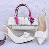 Doershow new come Matching Women Shoe and Bag Set Decorated brown Nigerian Shoes and Bag Set Italy Shoes and Bag set  HFG1-16