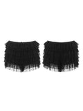 Women's Lace Shorts Ruffle Layered Elastic Waist Short Pants Bloomers Streetwear