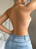 Silicone Pads Strapless Solid Color Sexy Lace Bras Fashionable Outfits Push up Detachable Straps Women's Bra