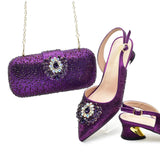 Doershow new come Matching Women Shoe and Bag Set Decorated colorful Nigerian Shoes and Bag Set Italy Shoes and Bag set  HAS1-1