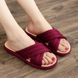 Breathable Cotton Linen Slippers For Women Men Spring Summer House Shoes Anti-slip Solid Color Couples Home Floor Slides