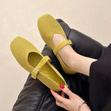 Women Flats Summer Trend Knitted Mary Jane Shoes for Woman Breathable Footwear Lightweight Casual Flat Shoes Zapatos De Mujer