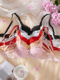 5PCS Fashionable Sexy lingerie set Floral Lace cup surface Design Thin sexy bras Comfortable Unpadded Women's underwear set