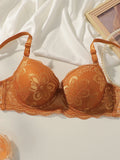 Lace daily solid color set gathers and lifts sexy lingerie 2-piece set, women's lingerie new product A2123