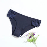 4Pcs/Set Cotton Panties Women Low Rise Briefs Breathable Underwear Solid Color Lace Trims Panty Female Underpants Sexy Lingerie