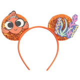 Disney Festival Party Cosplay Mouse Ears Headband 3.3" Ears Glitter Hairband Without Bow For Boys DIY Cartoon Hair Accessories