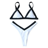 Sexy Micro Bikini Women's Triangle Bikini Set Two Piece Swimsuit Color Block Swimwear Summer Female Beachwear 2025 Bathing Suit