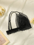 Women's sexy embroidered lace bra, transparent without steel ring gathering push ups fun and comfortable close fitting bra A2375