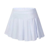 New Summer Tennis Skirt Sports Culottes Quick Drying Double Layered Pleated Skirts Women Solid Color Running Fitness Skirt