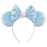 Disney Mickey Mouse Ears Leopard Print Headbands for Girls Baby Women Sequins 5"Bows Hair Accessories Adults Hairbands Kids Gift