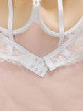 Hot selling women's sexy embroidered lace bra set with steel ring gathering push up and seamless thong set B6064
