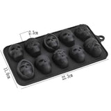 Skull Ice Cube Mold 10 Grid Reusable Silicone Ice Mold  Drinks Whiskey Cocktail Chocolate Ice Cream Kitchen Baking Making Tools