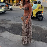 Sexy Women Bikini Printed Swimwear 3Pc Deep V Swimsuit Long Skirt Push Up Biquini Female Fashion Bathing Suit Slimming Beachwear